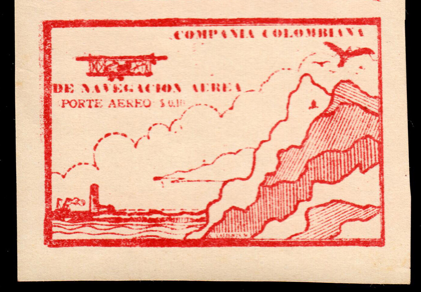 Colombia Air Post C11Cj 1920 10c Red Brown Tete-Beche Strip 4 VF MNH (CV $1,620) - Image 8