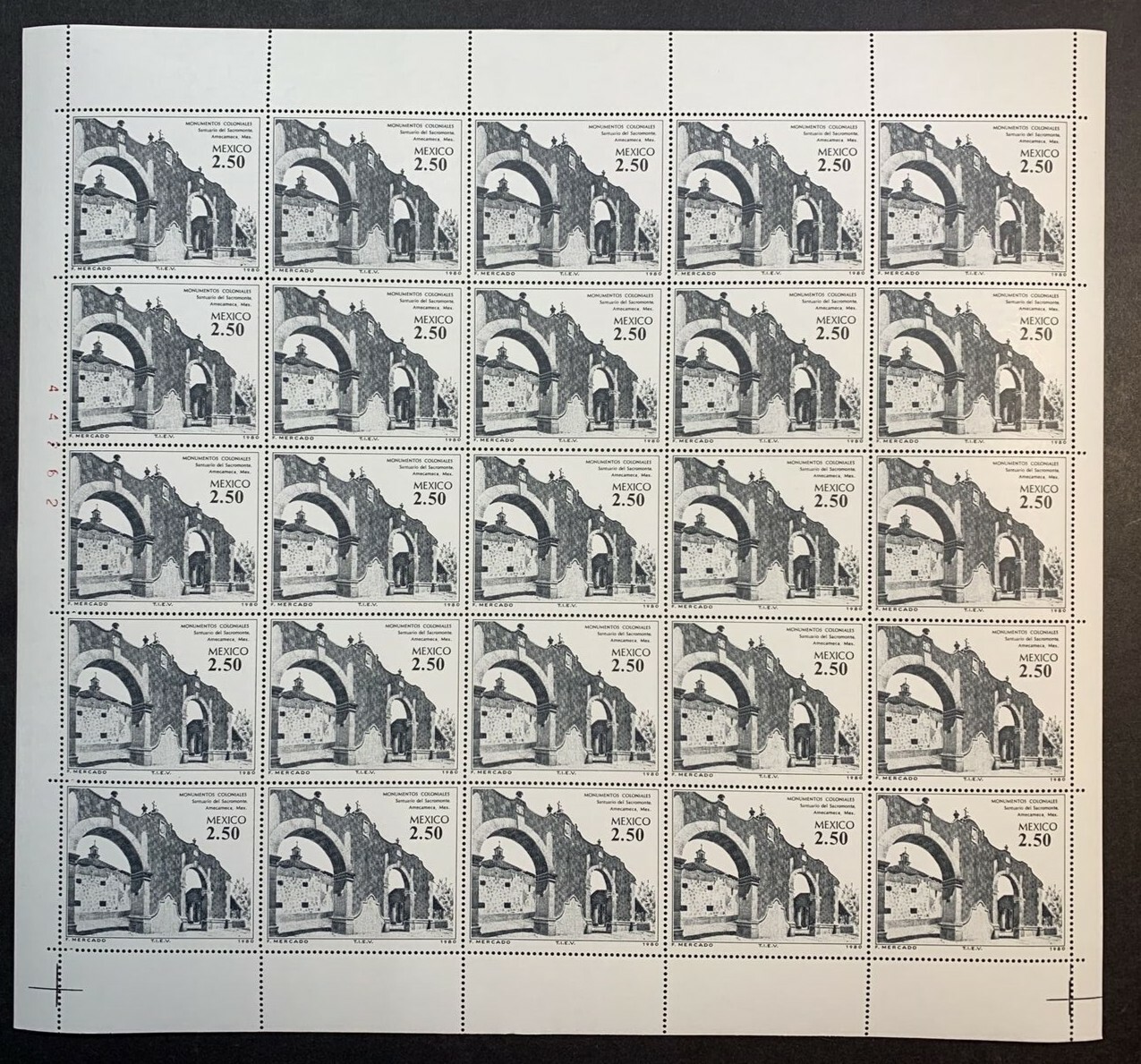 Mexico #1211-4,#1303-6 1980/1982 Colonial Monument. Full Sheets MNH (CV $105) - Image 6