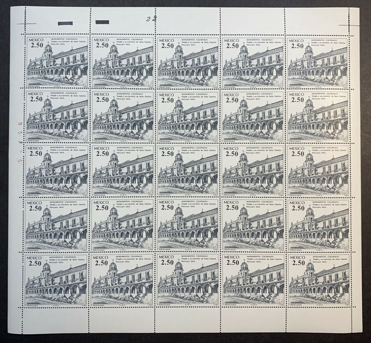 Mexico #1211-4,#1303-6 1980/1982 Colonial Monument. Full Sheets MNH (CV $105) - Image 8