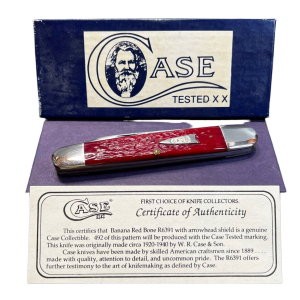 Pocketknife Case R6391 1992 Whittler Banana *Red* Bone Arrow S. 492 Made KP-1573