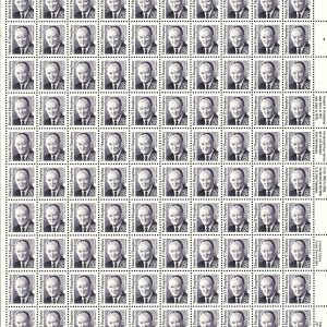 US 2189a 1991 52c Herbert Humphrey Mottled Shiny Gum Sheet of 100 MNH VF-XF
