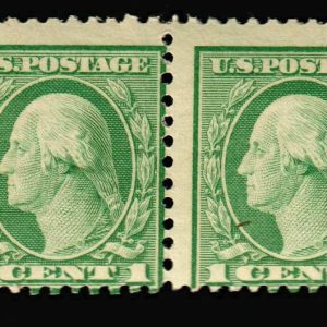 US #545 1921 1c Wash. Four Green Rotary Coil Waste/APEX Cert MNH (CV $1,900)