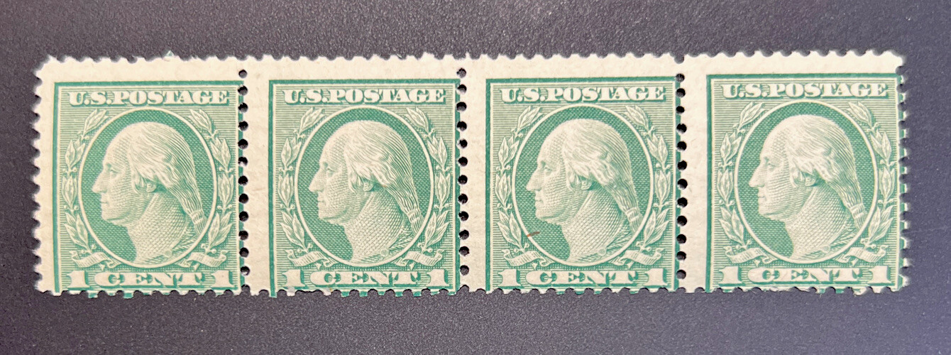 US #545 1921 1c Wash. Four Green Rotary Coil Waste/APEX Cert MNH (CV $1,900) - Image 5