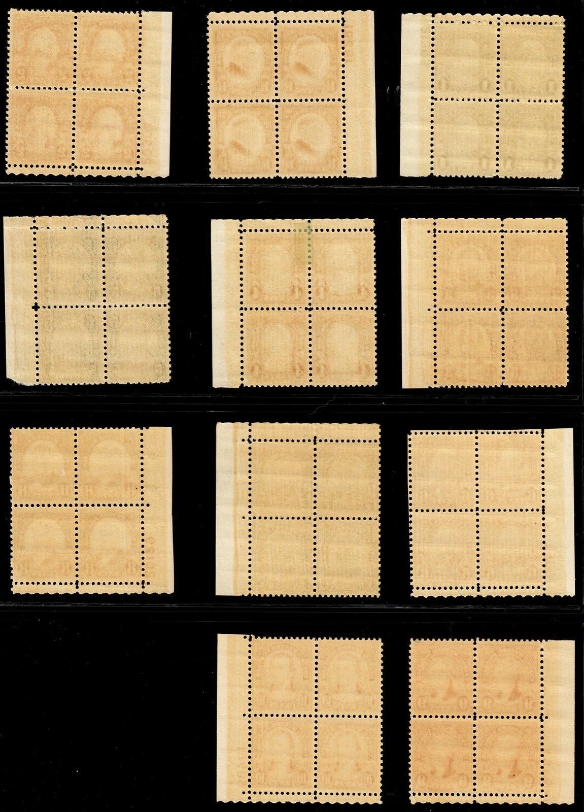 US #632-642 Regular Issue PB4 Rotary Press Printings F-VF MNH/H CV $355 for set - Image 3