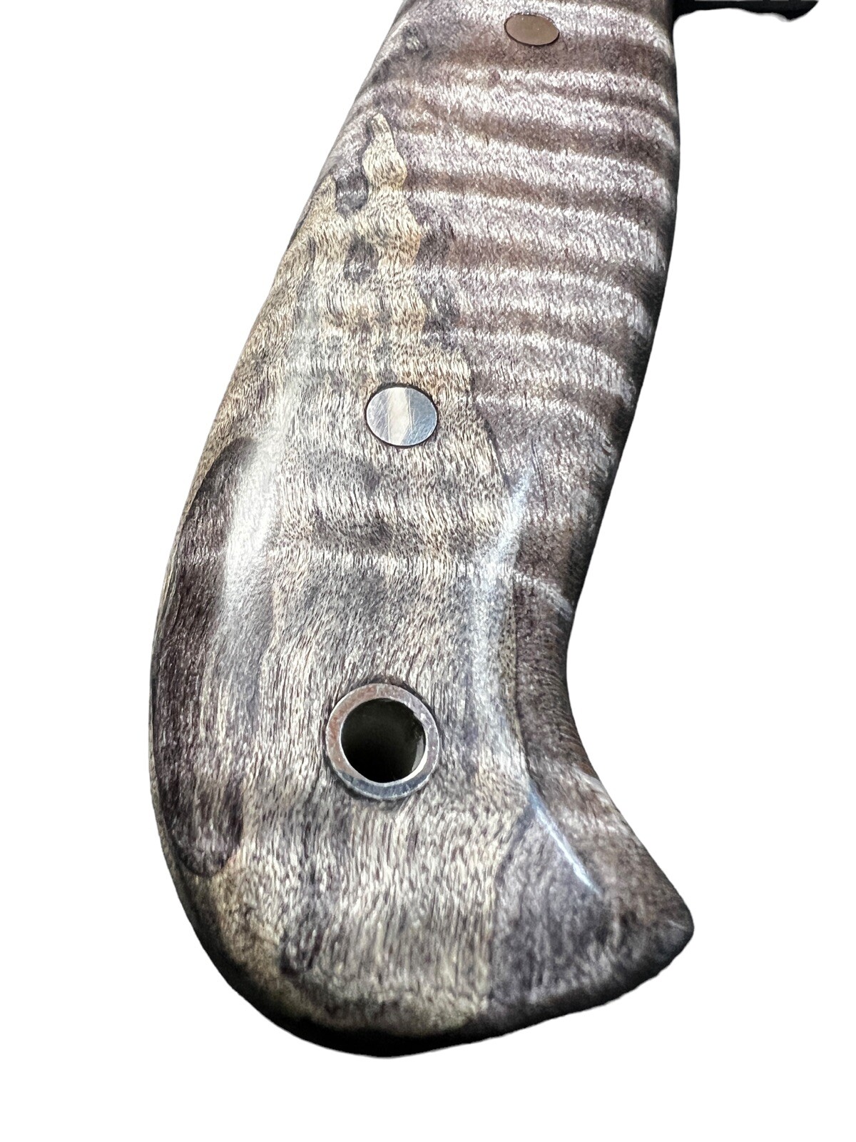 Fixed Blade Todd Orr 7" Grizzly Grey Tiger Maple/Leather Sheath DH-1543 - Image 13