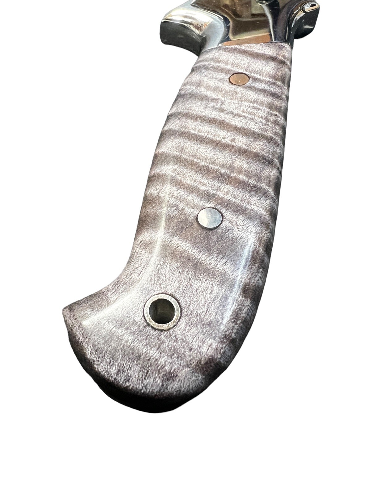 Fixed Blade Todd Orr 7" Grizzly Grey Tiger Maple/Leather Sheath DH-1543 - Image 14