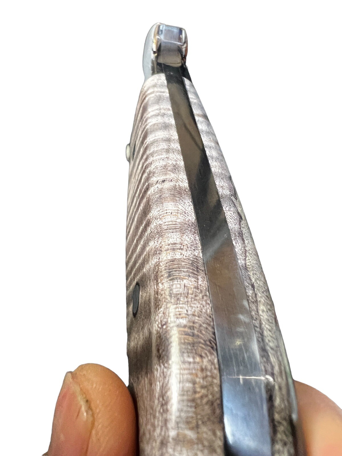 Fixed Blade Todd Orr 7" Grizzly Grey Tiger Maple/Leather Sheath DH-1543 - Image 15