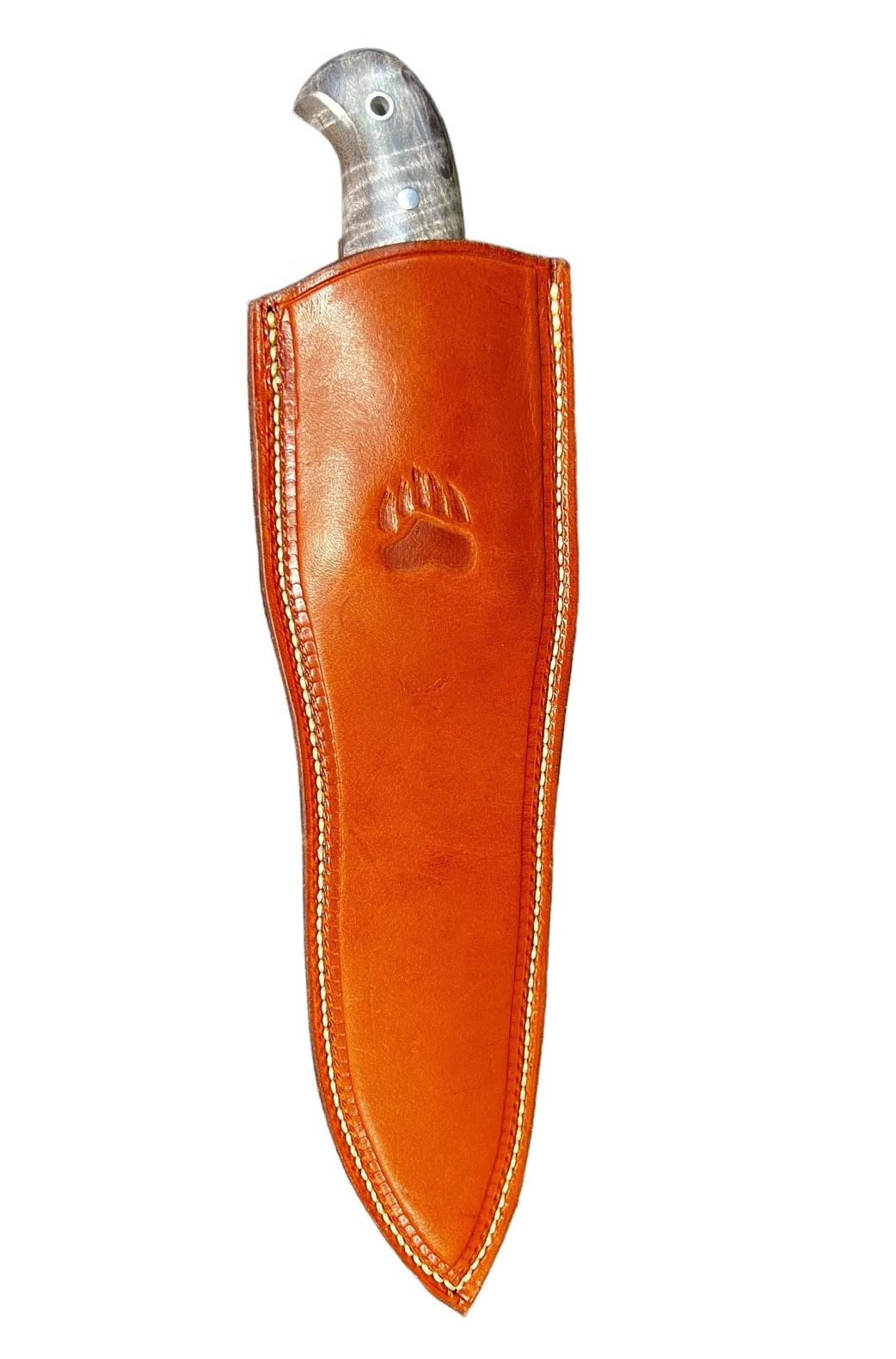 Fixed Blade Todd Orr 7" Grizzly Grey Tiger Maple/Leather Sheath DH-1543 - Image 2