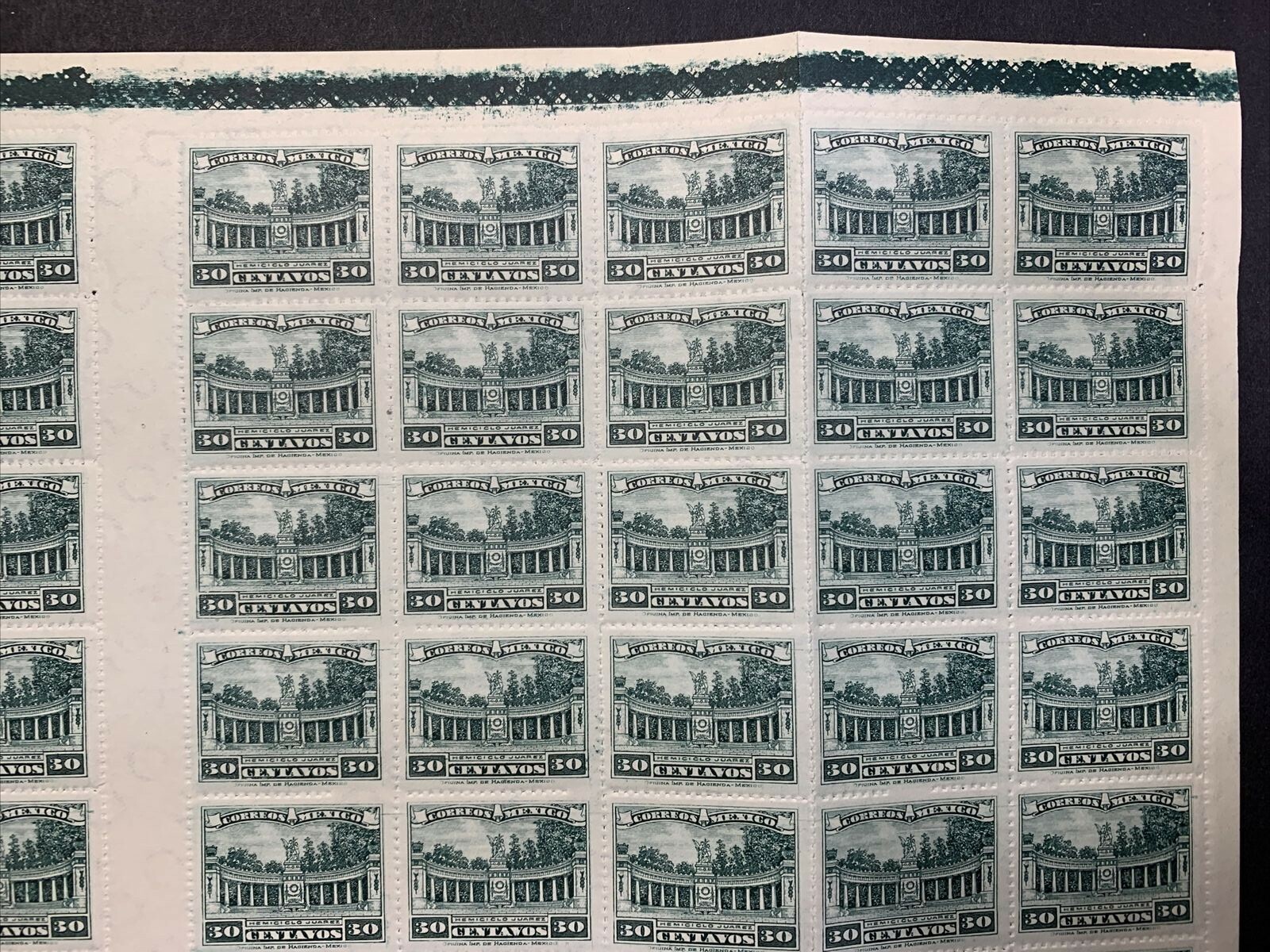 Mexico #646 1923 40c Juarez Colonnade. Full Sheet of 100 MNH (CV $95) - Image 4
