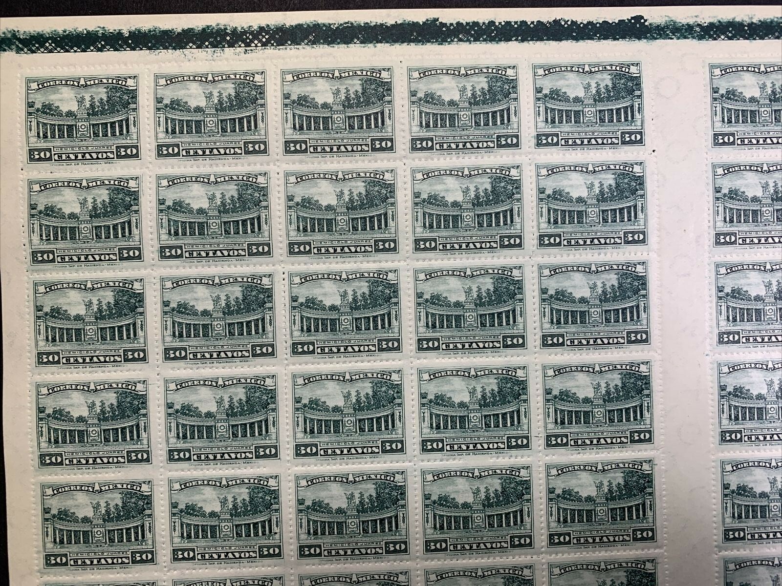 Mexico #646 1923 40c Juarez Colonnade. Full Sheet of 100 MNH (CV $95) - Image 5