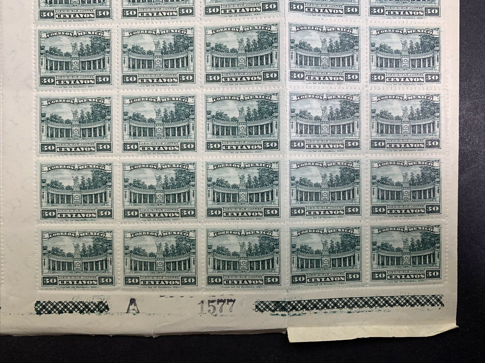 Mexico #646 1923 40c Juarez Colonnade. Full Sheet of 100 MNH (CV $95) - Image 7