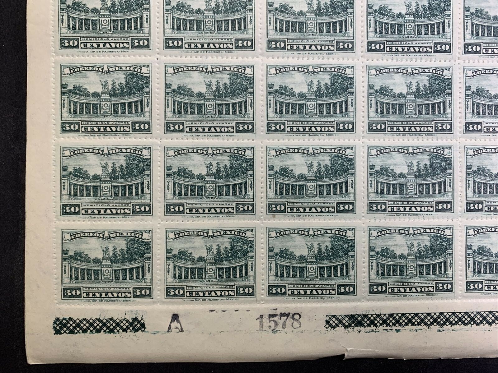 Mexico #646 1923 40c Juarez Colonnade. Full Sheet of 100 MNH (CV $95) - Image 8