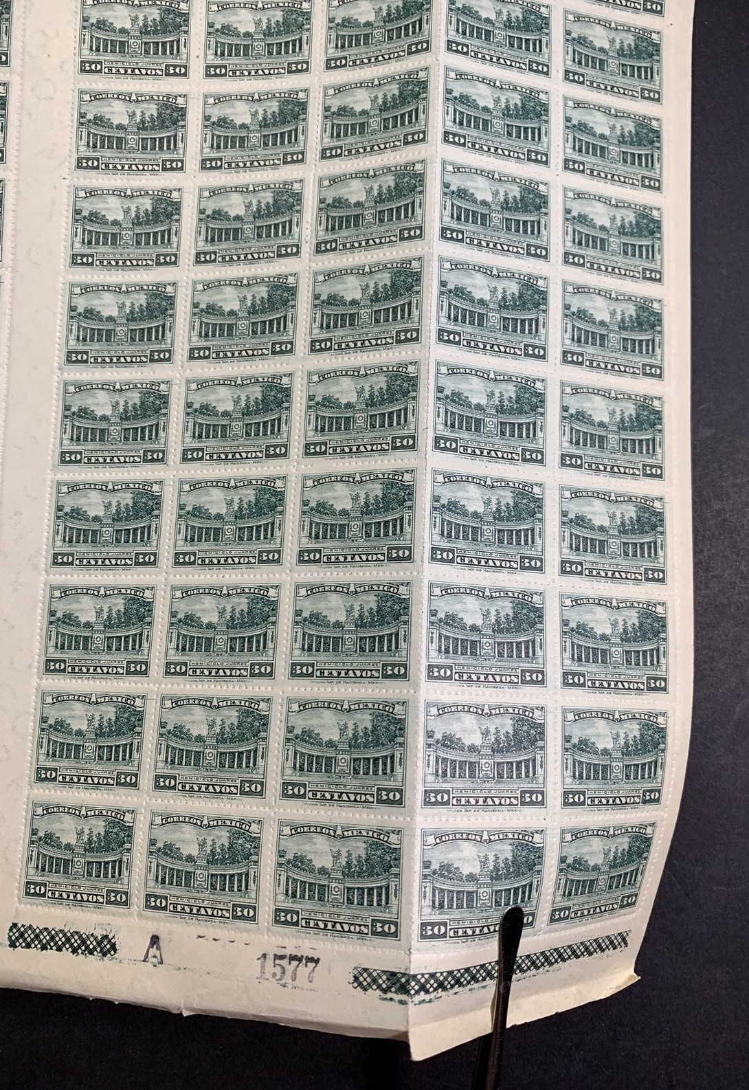 Mexico #646 1923 40c Juarez Colonnade. Full Sheet of 100 MNH (CV $95) - Image 9