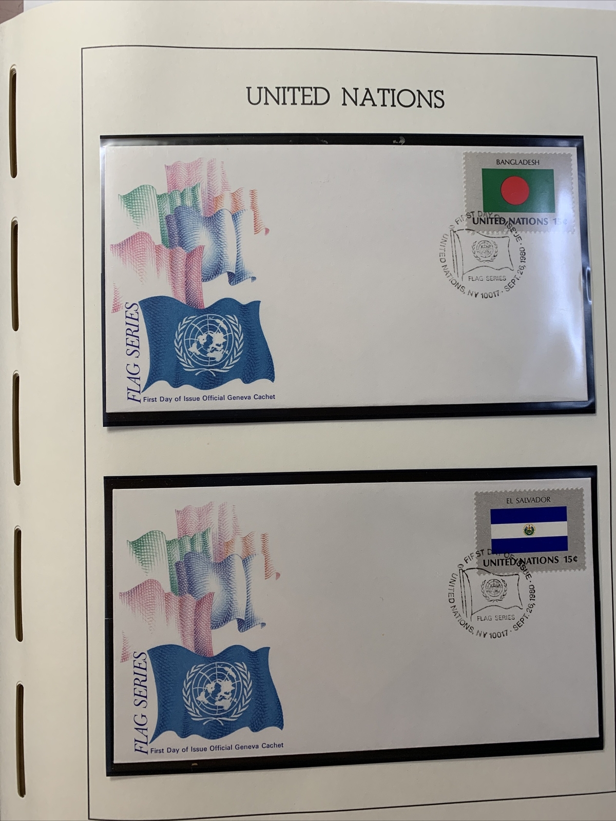 UN Flags FDC 1980-1981 Lighthouse Albums Unused & Cancelled (80 Pages). RG08 - Image 3
