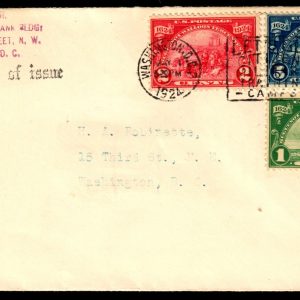 US #614-616 FDC Hugeunot-Walloon. May 1st, 1924 At  Washington DC. (CV $400)