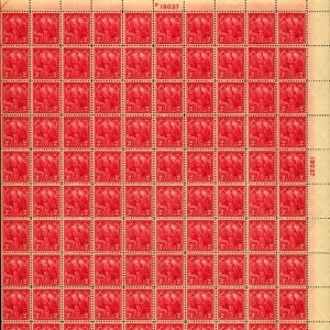 US #643 2c Vermont Sesquicentennial Sheet MNH VF (BCV $335)