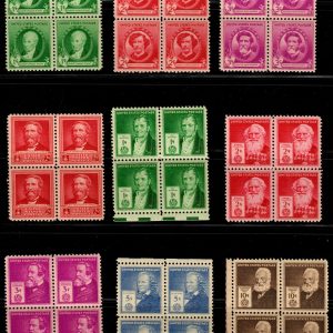 US #875//893 Famous Americans Assorted Block of 4 MNH VF-XF