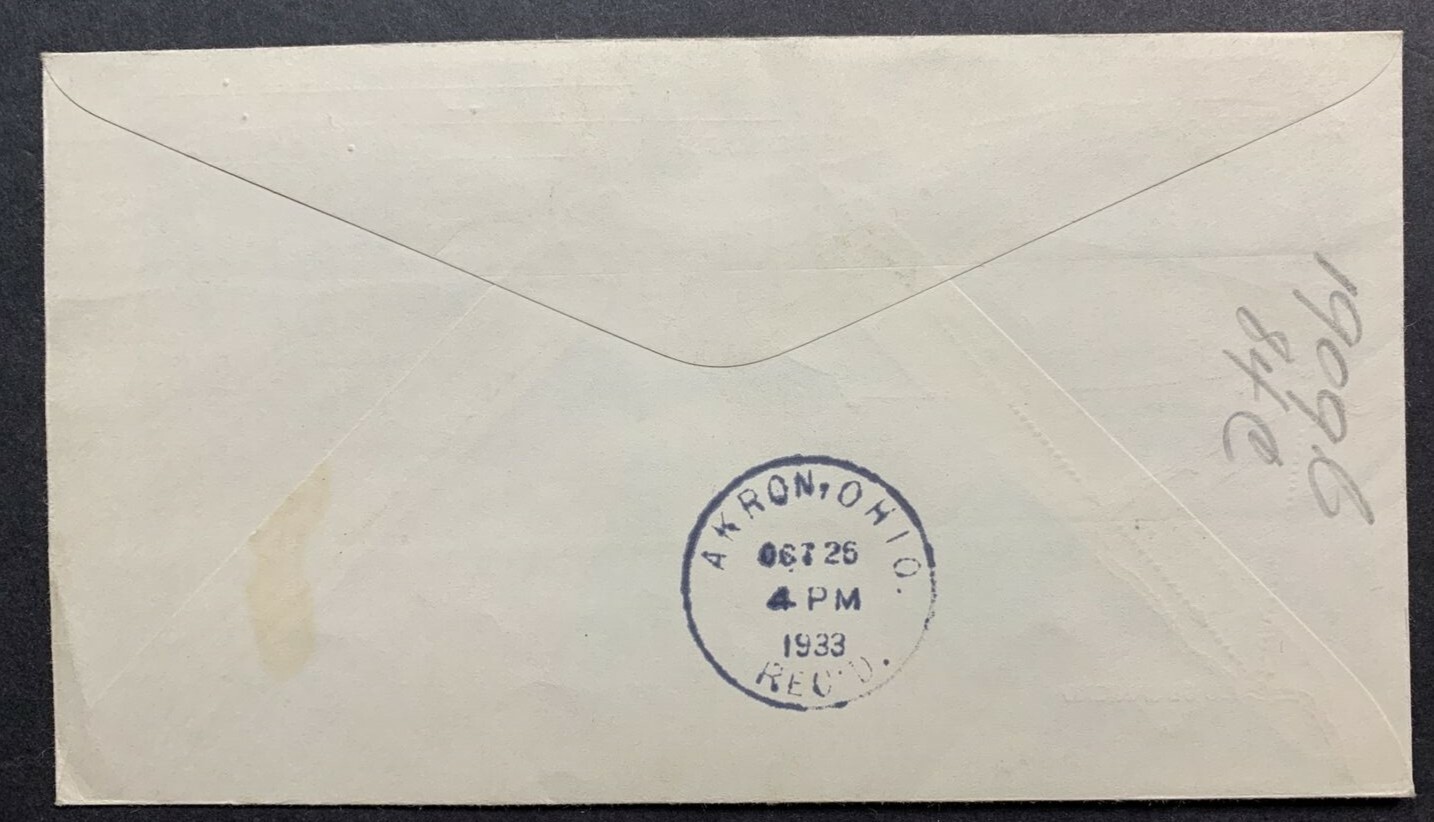 US #C18-8 1933 50c Baby Zep Linprint Cover. Akron, OH Roundtrip. (CV $350) - Image 6