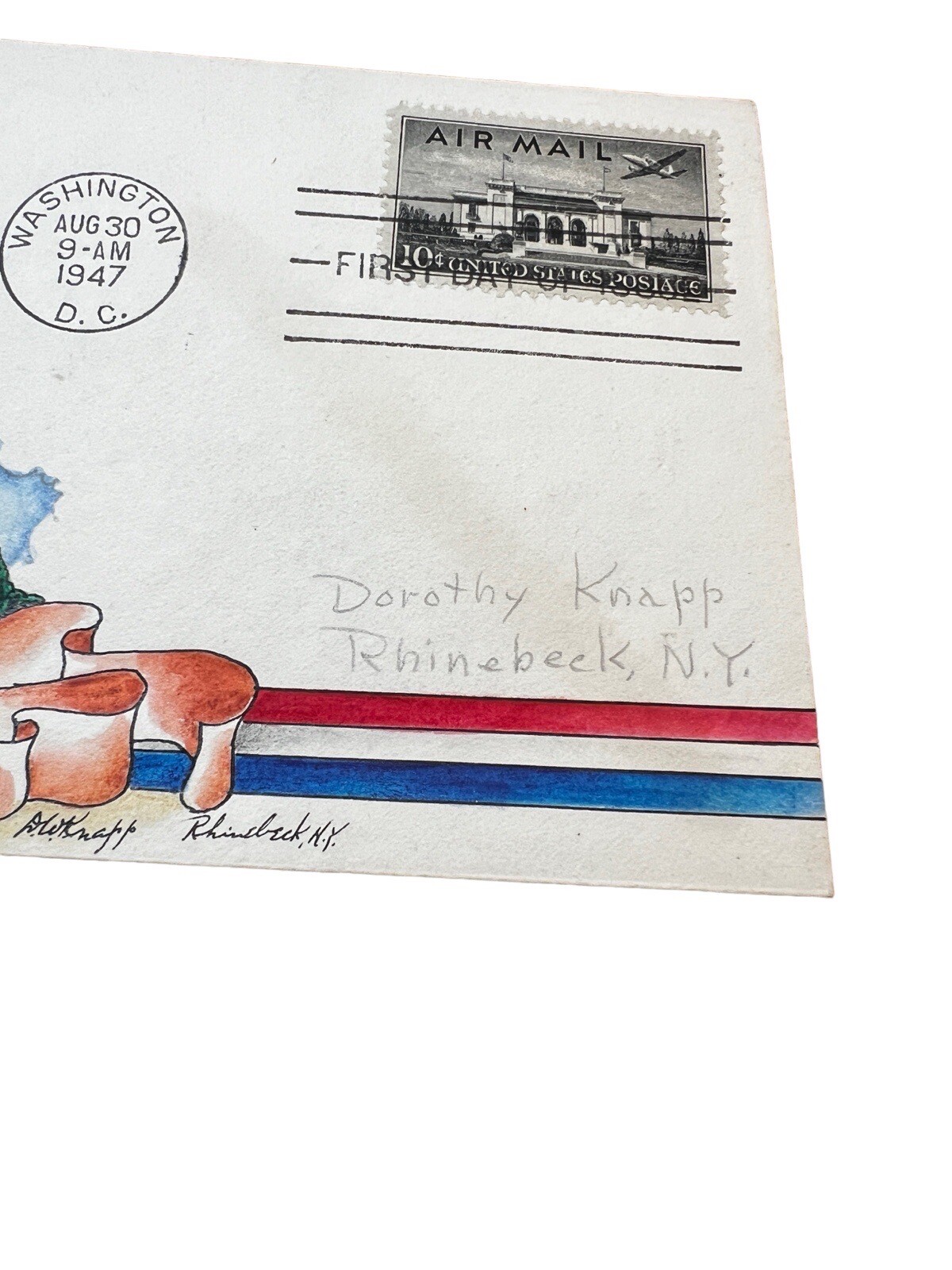 US #C34 10c Airmail FDCs Hand Painted by Dorothy Knapp Cover - Image 5
