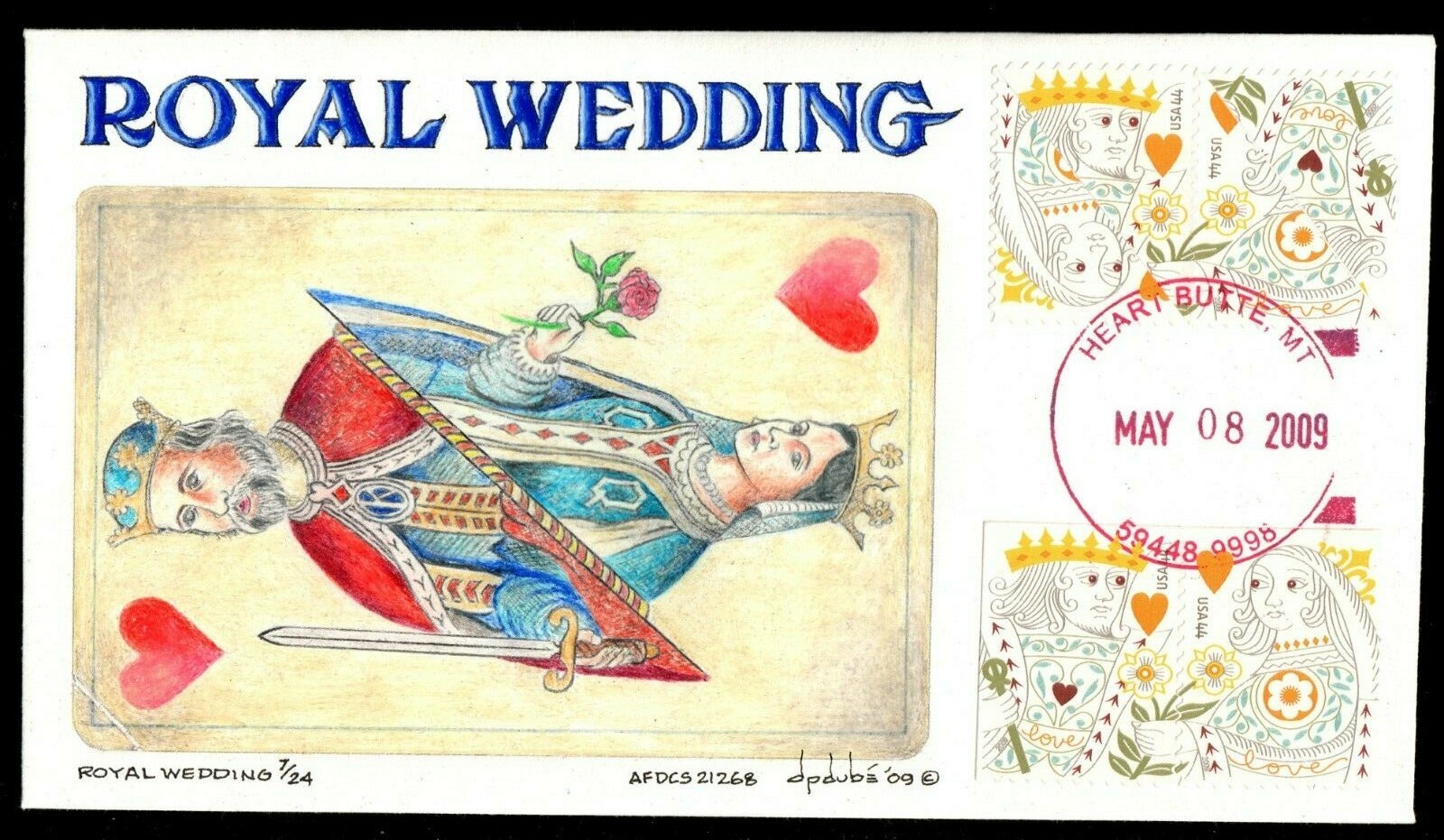 USA #4404-4405 FDC 44c Love. DP Dube Handpainted Limited 7/24 - Image 2