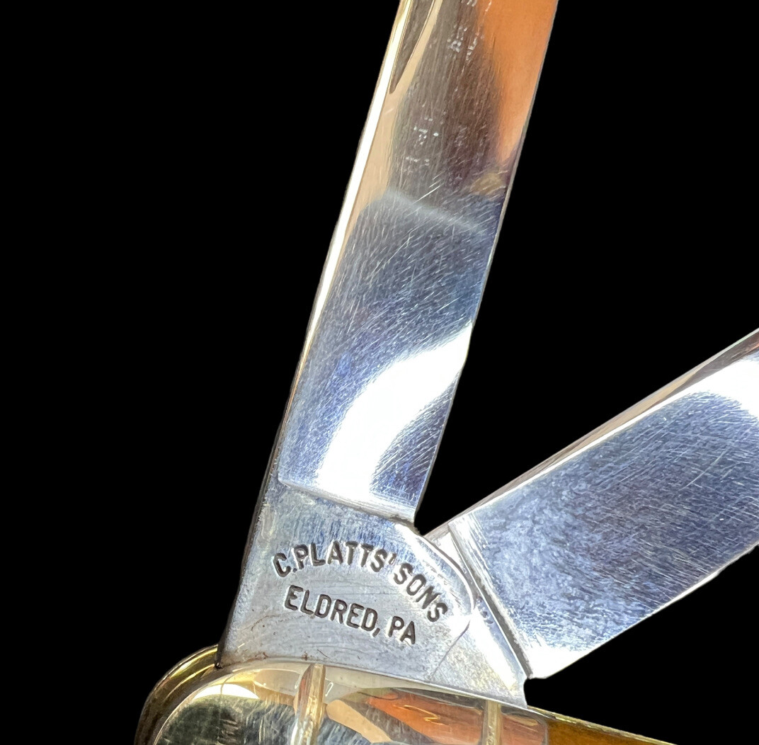 Pocketknife Platt's 3 1/2 1992 Big Whittler *Brown* Bone 1 of 10 KP-1460 - Image 9