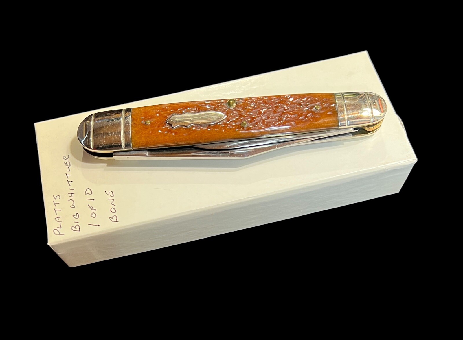 Pocketknife Platt's 3 1/2 1992 Big Whittler *Brown* Bone 1 of 10 KP-1460