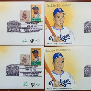 US #2016 FDC Jackie Robinson, Julian Pugh Handpainted/Signed UA Limited (4)