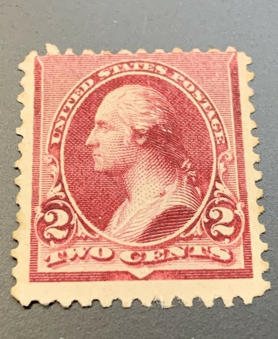 US #219D 1890 2c Washington Lake Mint NG H CV $160. KP-092 - Image 4