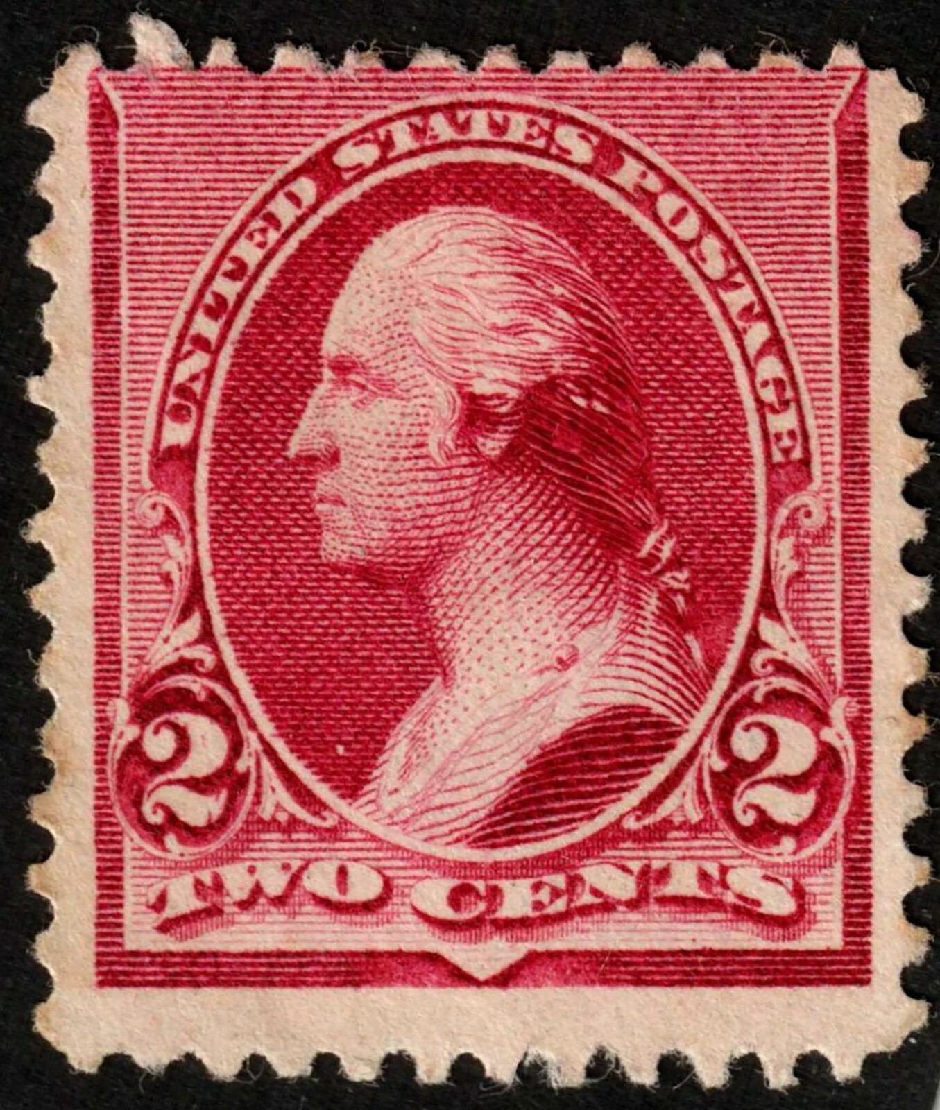 US #219D 1890 2c Washington Lake Mint NG H CV $160. KP-092
