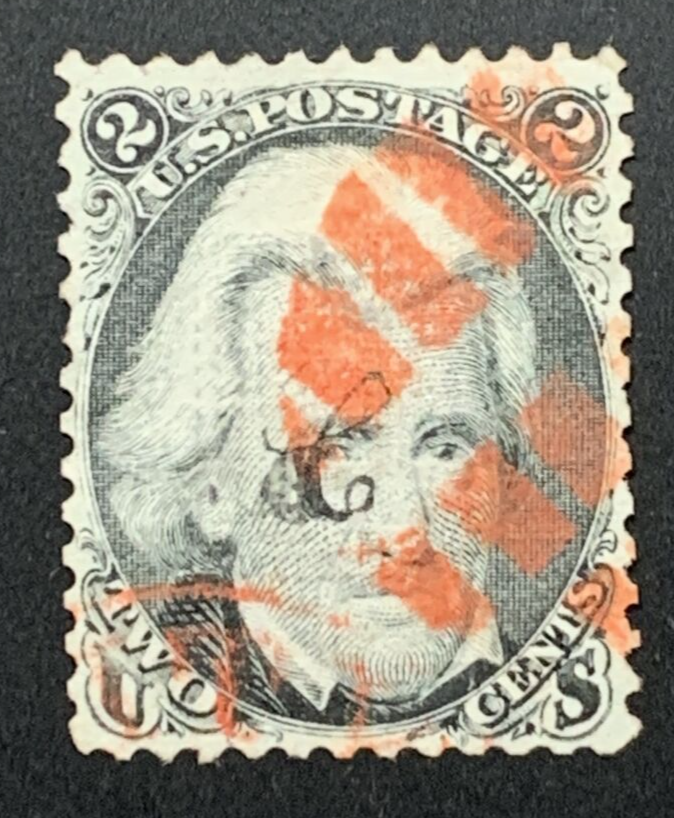 US 87 1868 2c Jackson Used Reperf with PSE Cert. KP-149 - Image 5