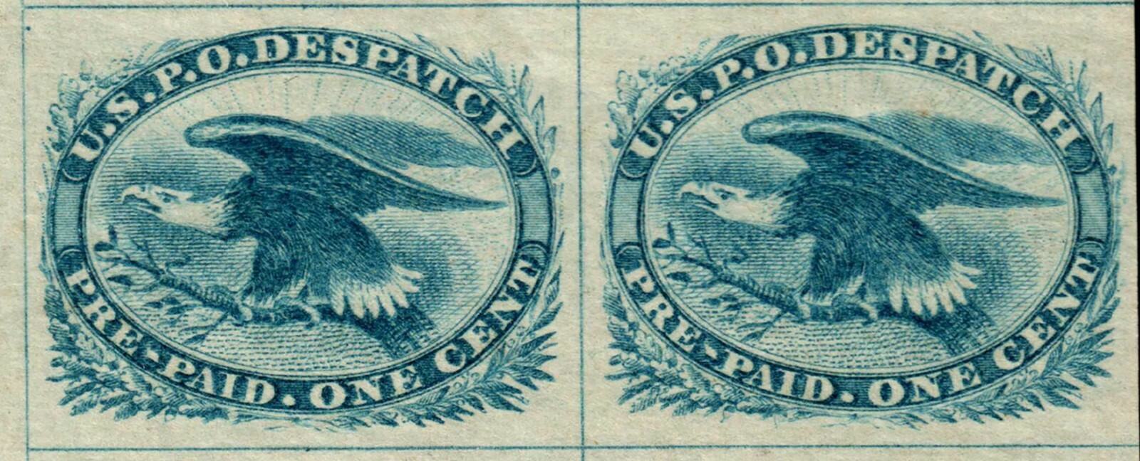 US LO2 1851 1c Local USPO Despatch Block of 6 Mint OG 4 Hinged/2 MNH. KP-135 - Image 4