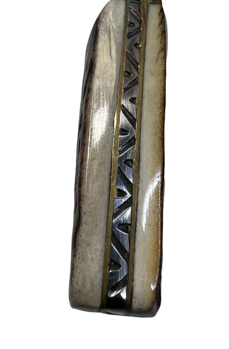 Fixed Blade David Shaw 3 3/8" Stag Fileworked KP-1358 - Image 6