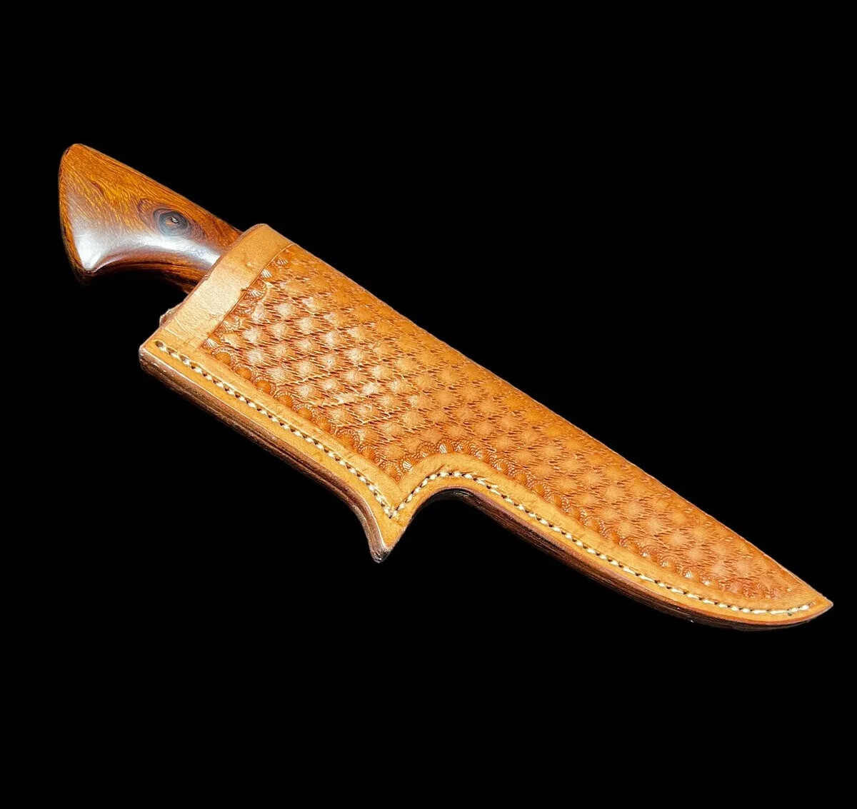 Fixed Blade Duane Bomar, J.S. 4 7/8" Custom Ironwood Curled End DH-2028 - Image 11