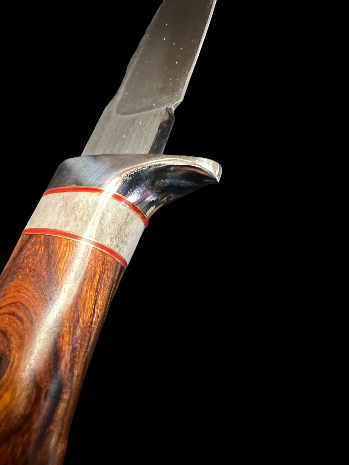 Fixed Blade Duane Bomar, J.S. 4 7/8" Custom Ironwood Curled End DH-2028 - Image 8
