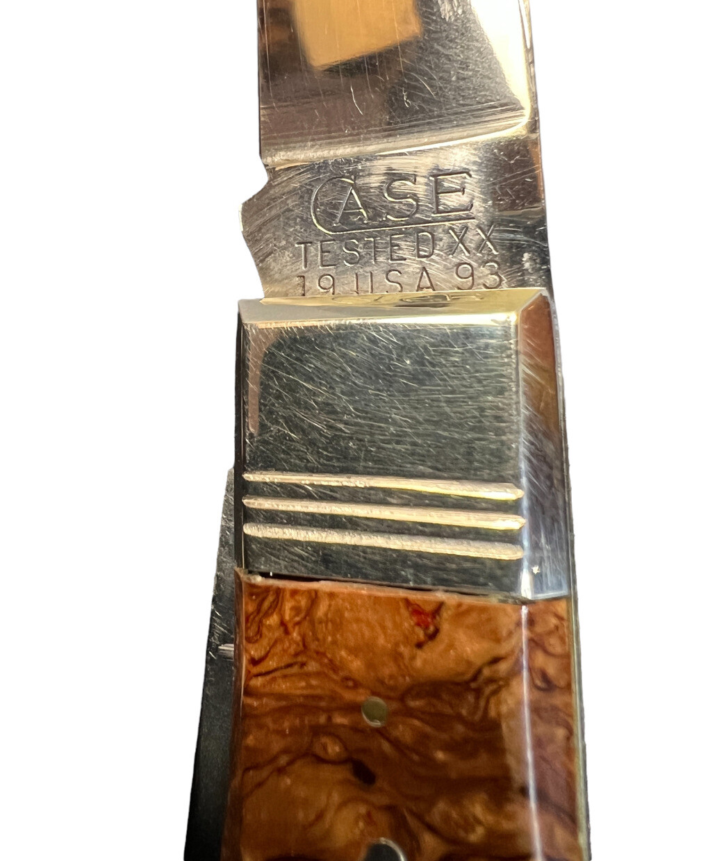 Pocketknife Case 7223 1993 Trapper *Burlwood* Acrylic 250 Made KP-1318 - Image 8