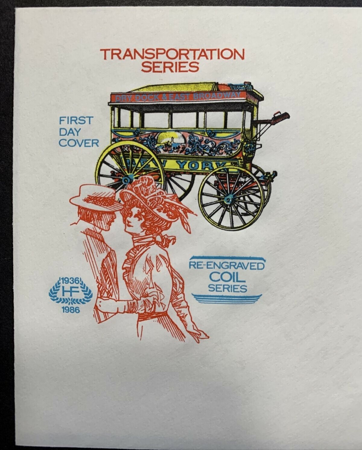US #1897/1908 FDC 1/20c Omnibus/Fire Pumper . H. Farnam11/26/86 Re-Engraved - Image 6