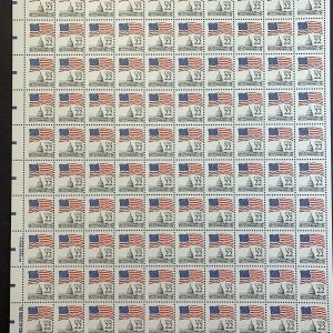 US #2114 22c Flag over Capitol Dome Sheet. MNH Dull Gum XF *Right Color Offset*