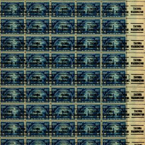 US #616 1924 5c Huguenot-Walloon Sheet. Precancel *Tacoma, WA* OG (CV $3K MNH)