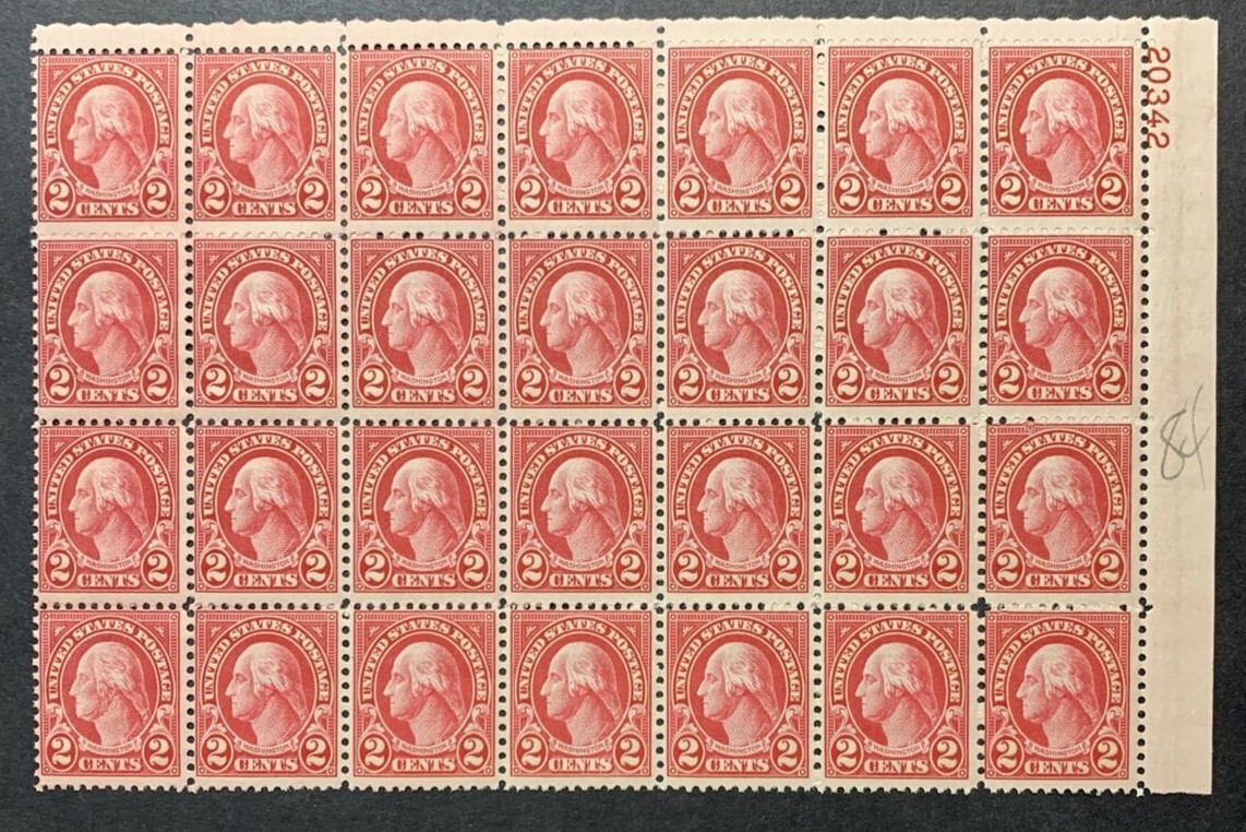 US #634 1926 2c Wash. 'Long Ear' Recut Var, PN #20342 UR Pos 34. MNH F (CV $175) - Image 4