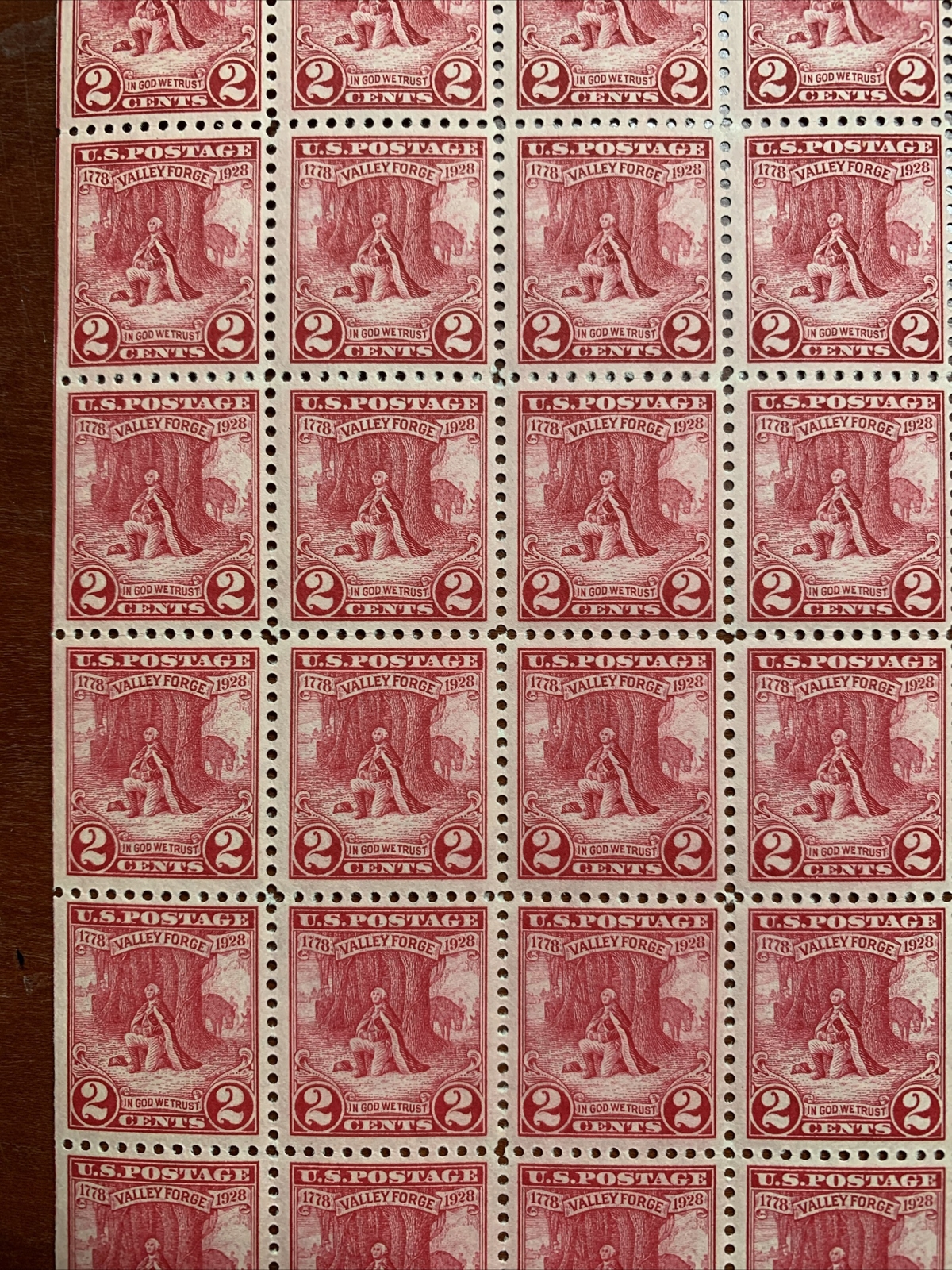 US #645 1928 3c Valley Forge Full Sheet. MNH VF (BCV $240) - Image 11