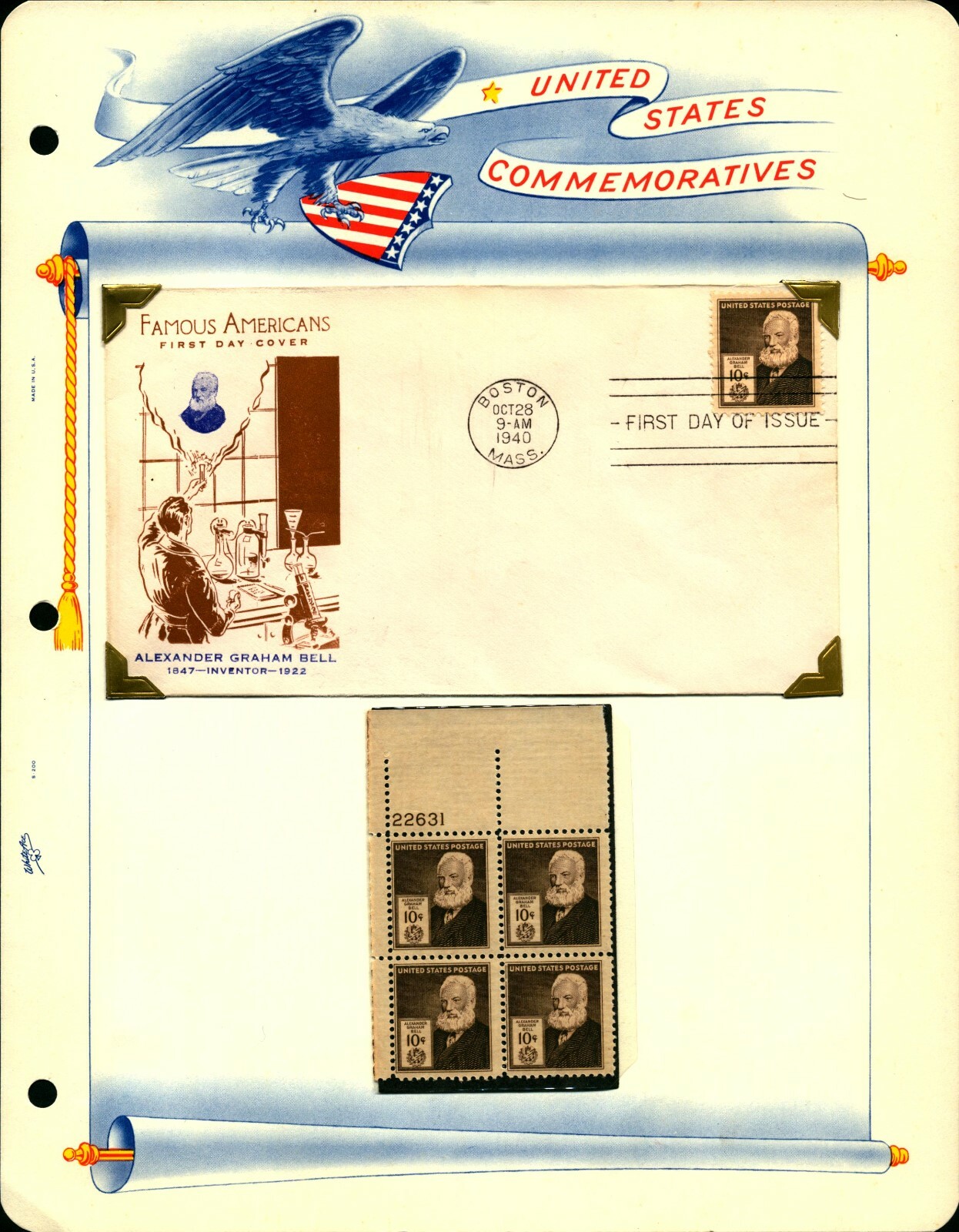US #859-893 Famous Americans Complete 35 MNH PB4/Fidelity FDC's. F-VF (CV $415+) - Image 13