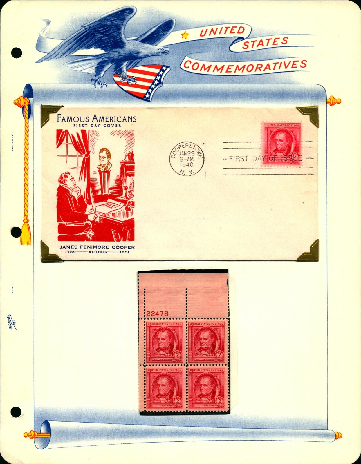 US #859-893 Famous Americans Complete 35 MNH PB4/Fidelity FDC's. F-VF (CV $415+) - Image 3