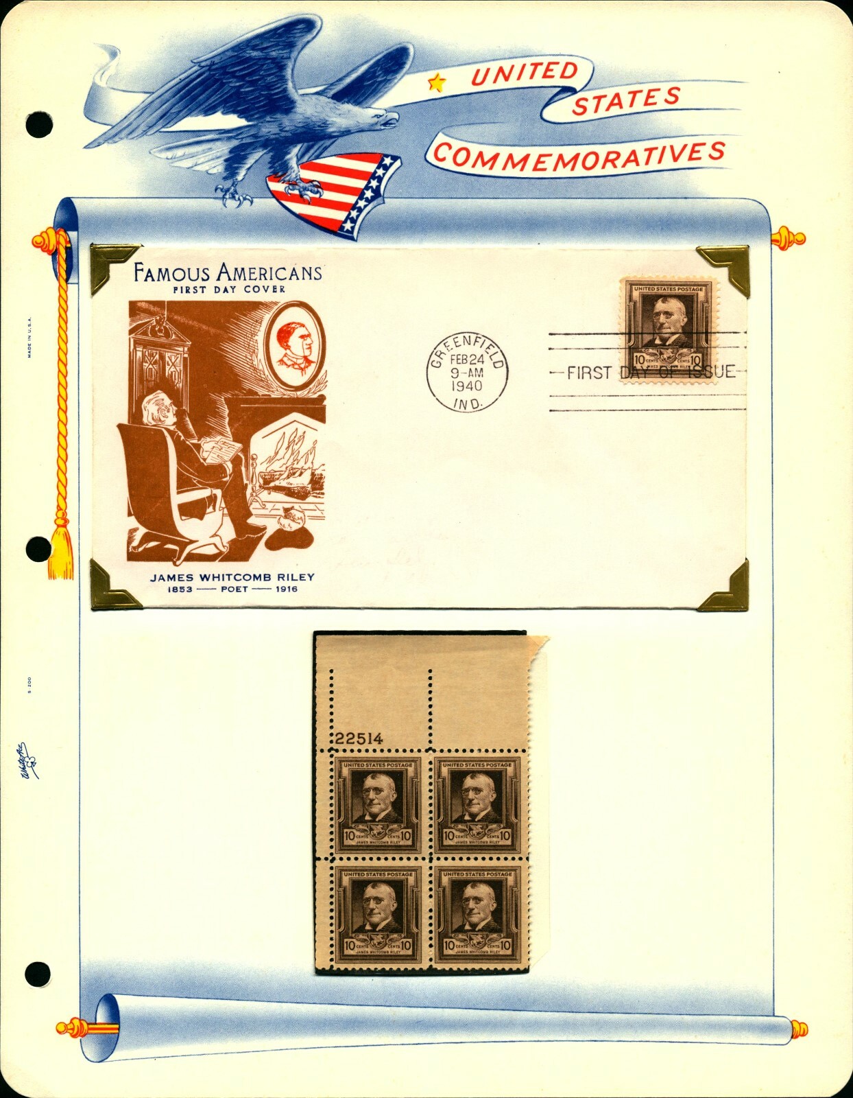 US #859-893 Famous Americans Complete 35 MNH PB4/Fidelity FDC's. F-VF (CV $415+) - Image 8