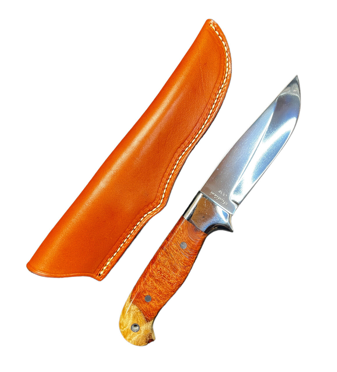 Fixed Blade Todd Orr 4.5" Madison Amboyna Burl/Leather Sheath DH-1541