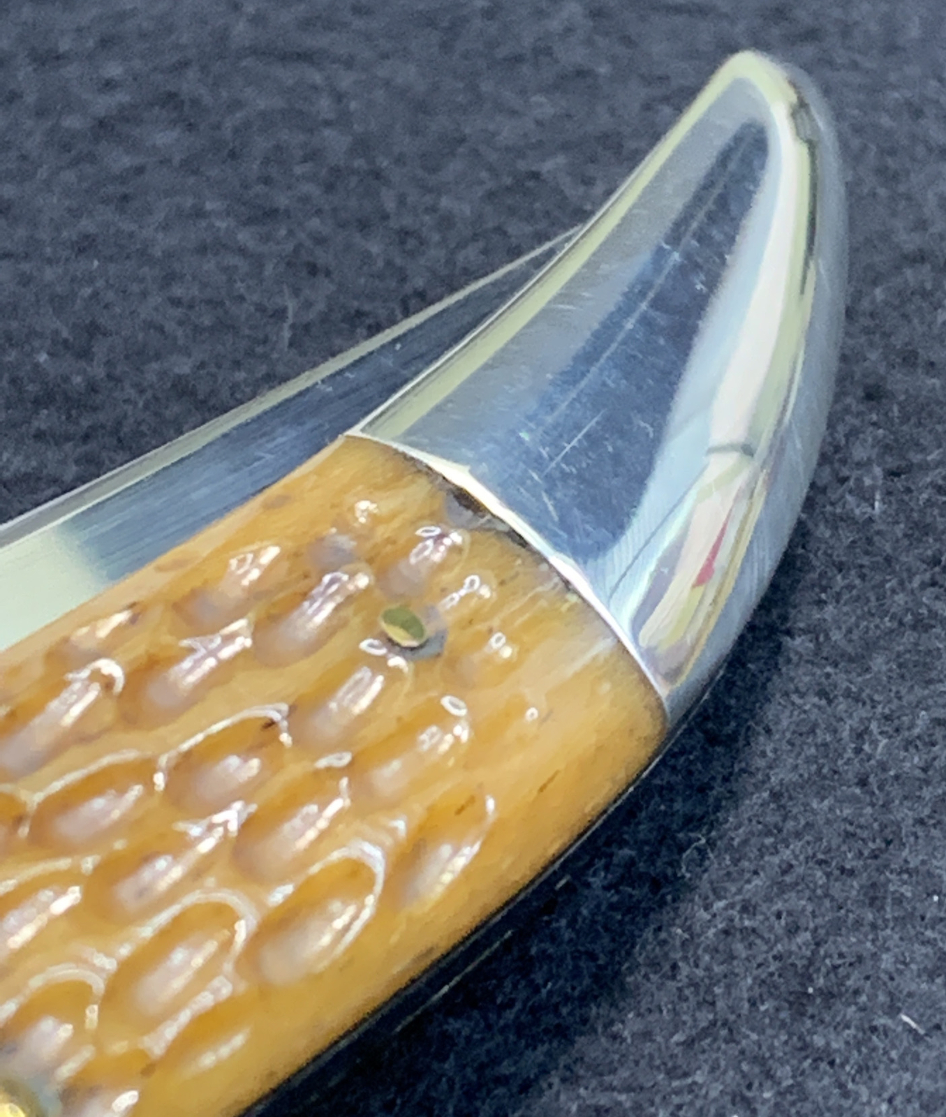 Pocketknife Case 61095 1994 75c Toothpick CC Antique Green Bone Bol Etch KP-1067 - Image 10
