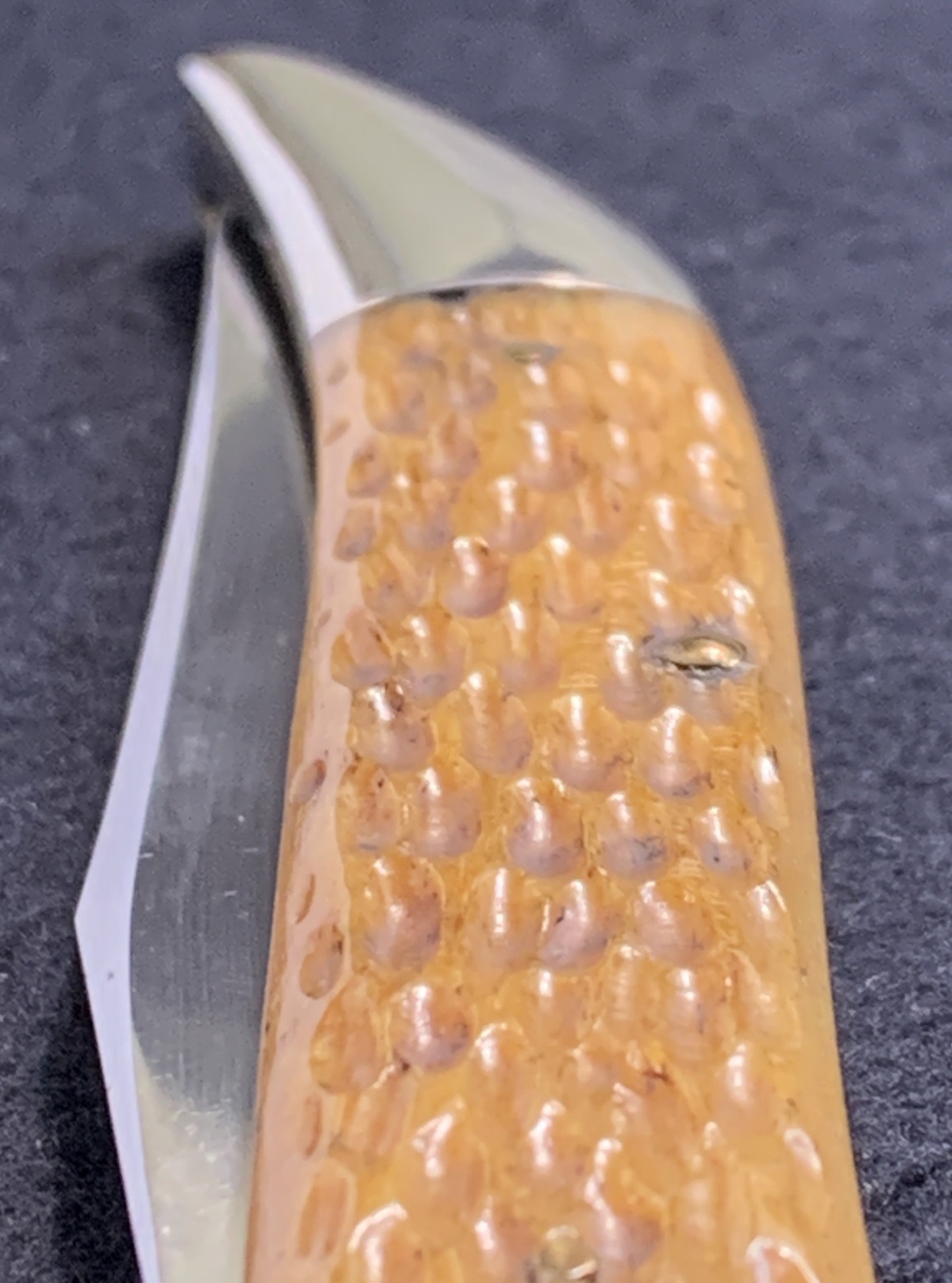 Pocketknife Case 61095 1994 75c Toothpick CC Antique Green Bone Bol Etch KP-1067 - Image 9