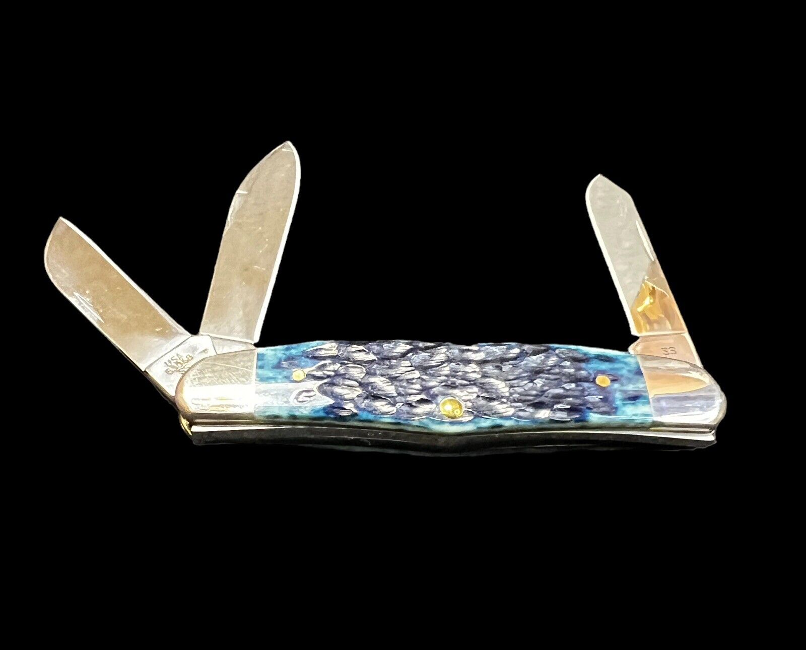 Pocketknife Case 63046 2008 Stockman Bone *Teal*, 406 Made for Employees DH-2018 - Image 11