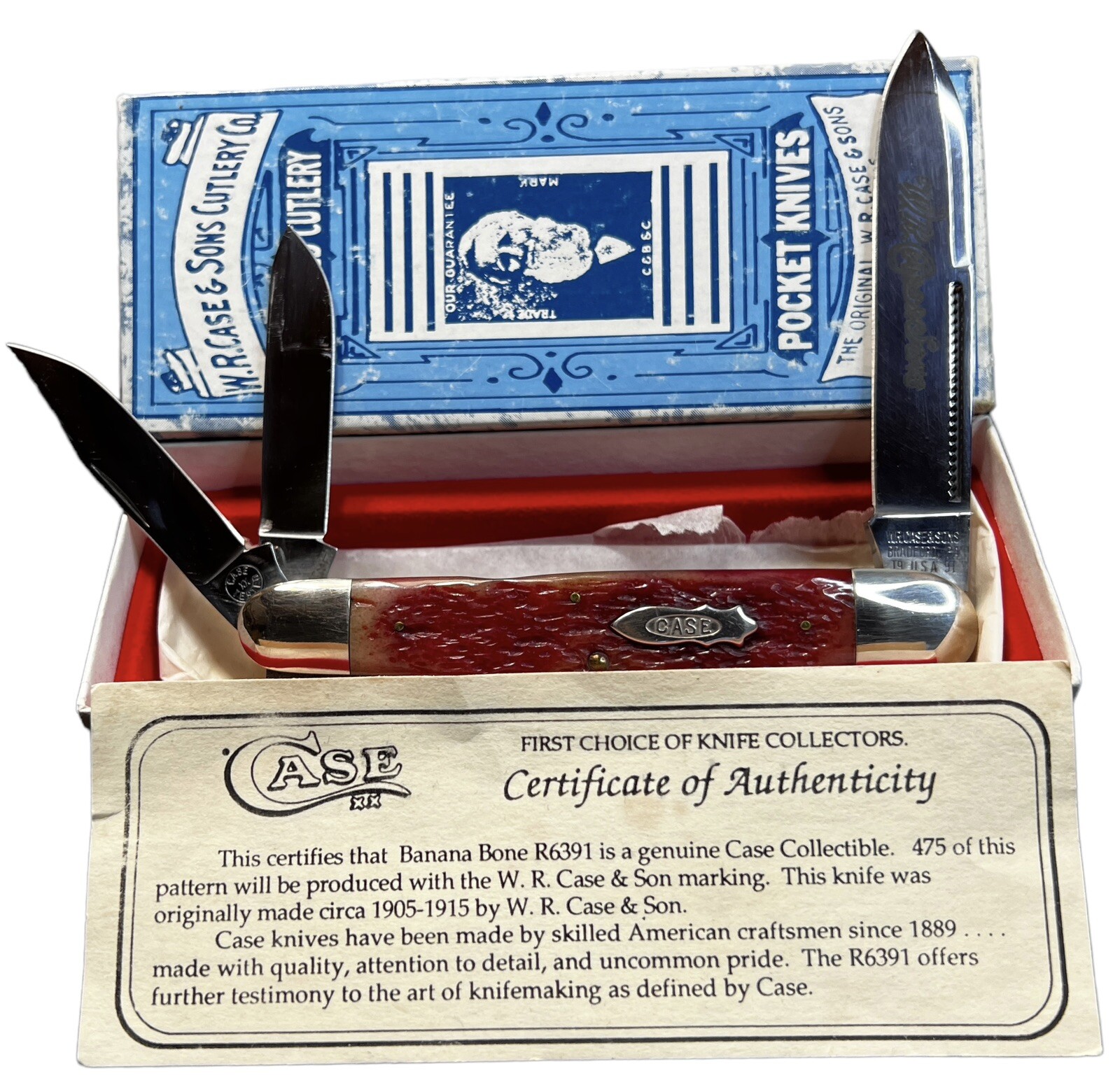 Pocketknife Case 6391 1991 Whittler *Red* Banana Bone Bomb S. 475 Made KP-1528