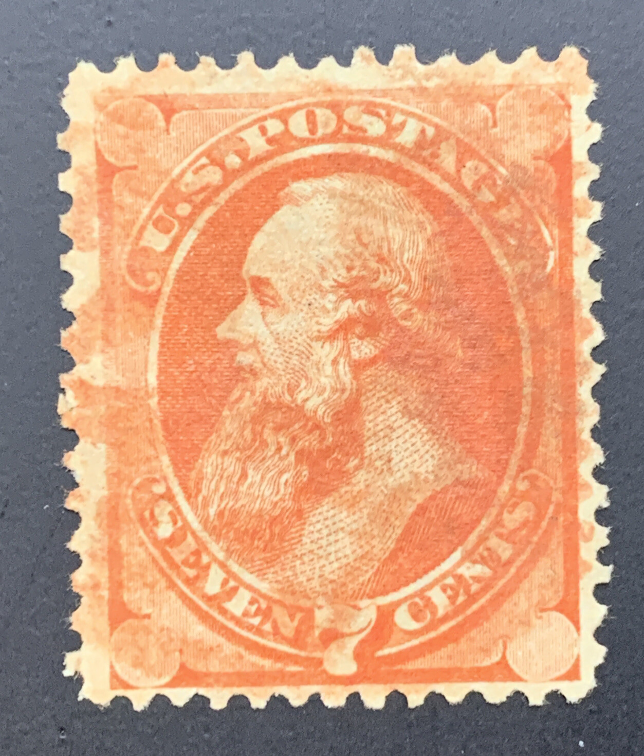 US 160 1873 7c Edward Stanton Used Red Cancel. KP-184 - Image 4