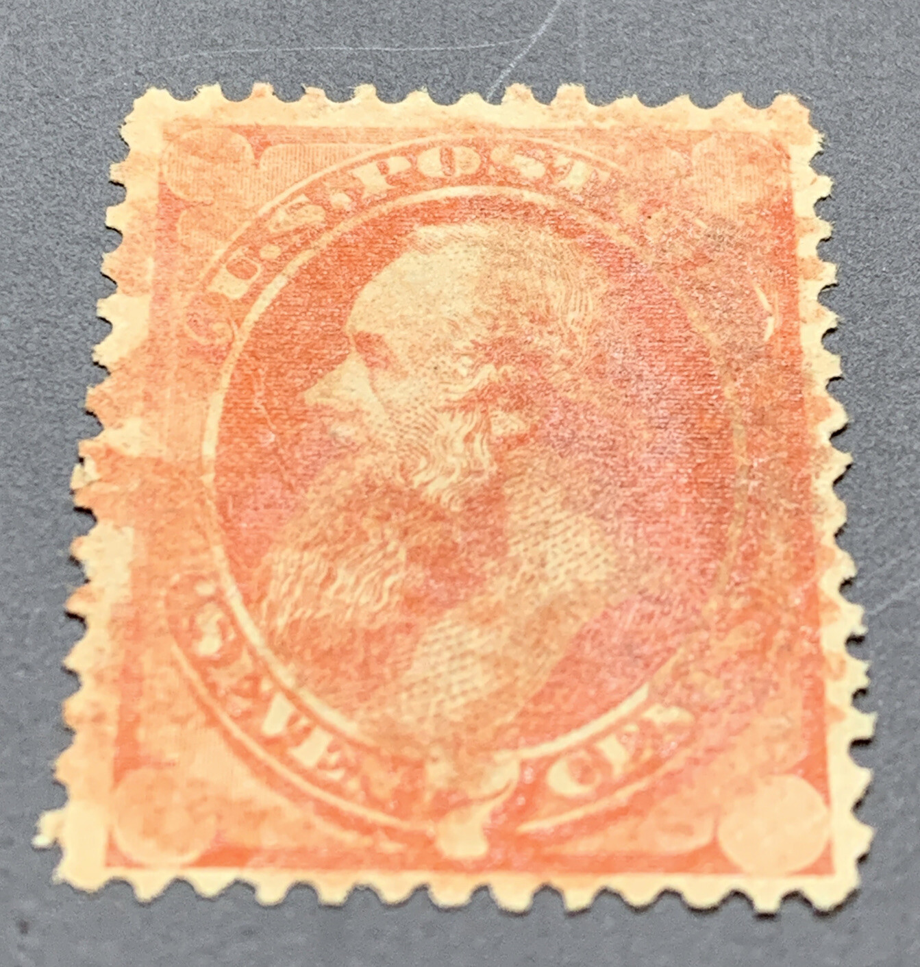 US 160 1873 7c Edward Stanton Used Red Cancel. KP-184 - Image 5